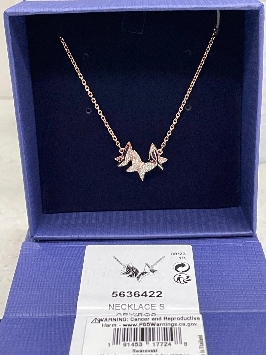 Swarovski Jewellery Swarovski Lilia Blue Y Butterfly Silver Tone Necklace  3cm, 38-43cm - Jewellery from Faith Jewellers UK