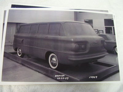 1960 'S CHEVROLET  CORVAIR  VAN CLAY MOCKUP EARLY 11 X 17  PHOTO /  PICTURE