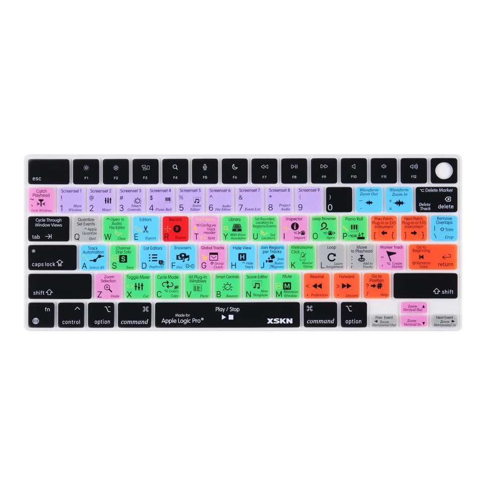 XSKN Logic Pro Shortcut Keyboard Cover for M4 M3 M2 Macbook Air 13.6/15.3 2022+ - Image 2 of 4