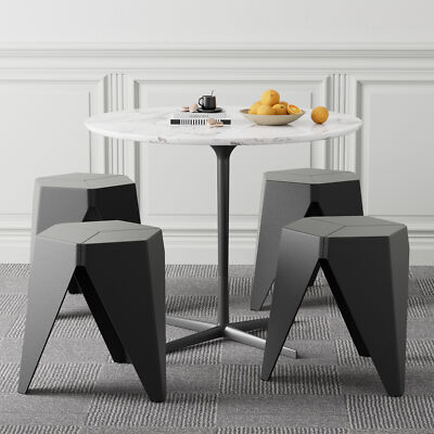 6x Classroom Backless Stools Plastic Seating Compact Chairs Dining