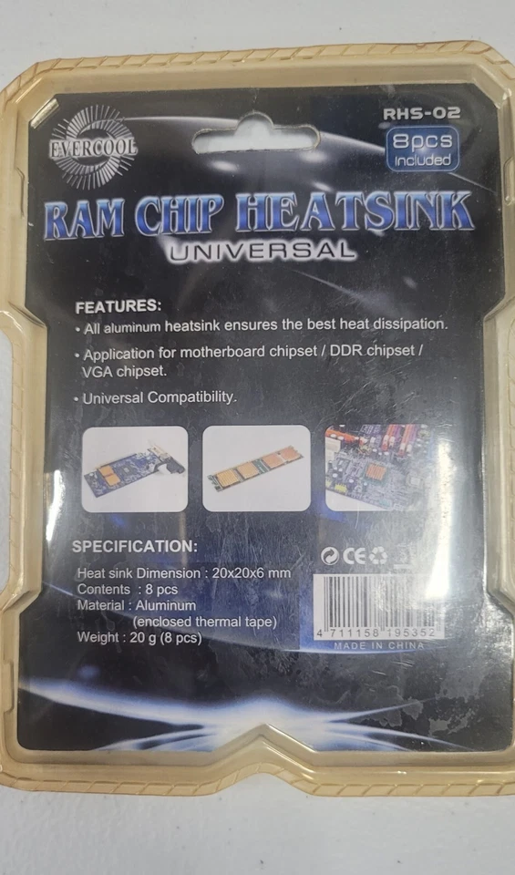 Lote de dos disipadores de calor EverCool RHS-02 todo aluminio chipset (8PK - total 16 chips) Foto 4 de 4