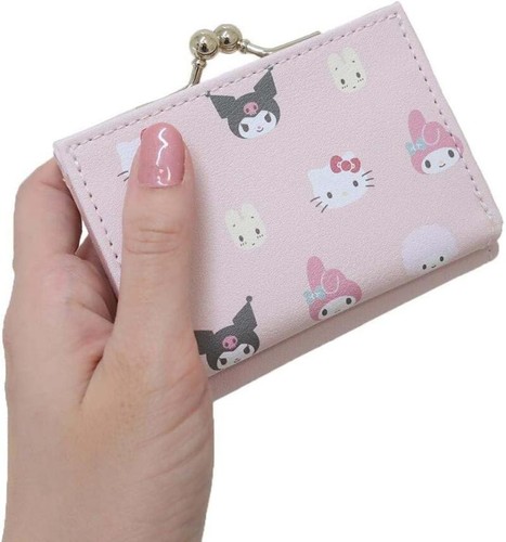 Sanrio Characters Compact Wallet Card & Coin Case Pink Face SRTZ-149 New JP - Bild 2 von 12