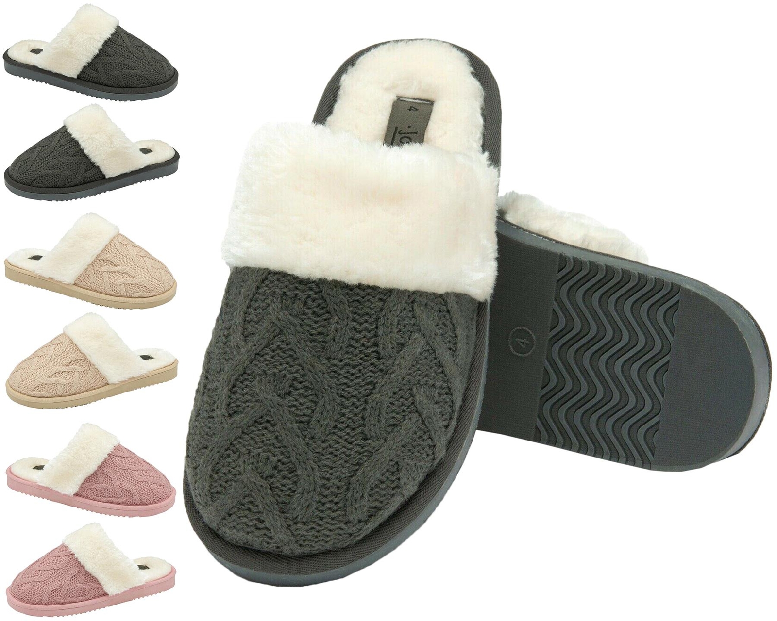 SAOLA Pantofole da donna mule mules ciabatte slip on pelle di pecora suola rigida