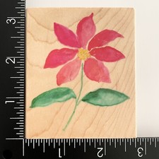 Hero Arts Watercolor Poinsettia Christmas Flower Plant H3671 Rubber Stamp