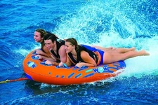 WOW Sports Nova 3 Person 3P Towable Deck Tube with Tapered Shape (22-WTO-3985)