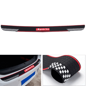 Non-slip Rubber Car Rear Bumper Guard Scratch Protector Pad Cover Black+Red 1x Non-slip Rubber Car Rear Bumper Guard Scratch Protector Pad Cover Black+Red 1x