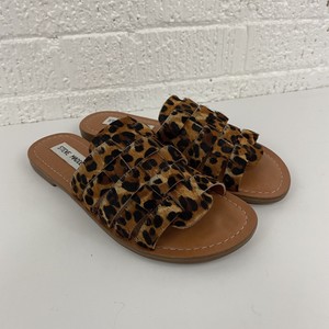 steve madden leopard slide sandals