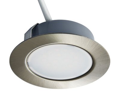 LED Möbeleinbauleuchte Schrank Nickel matt 12 Volt AC/DC dimmbar Trango G4E-012