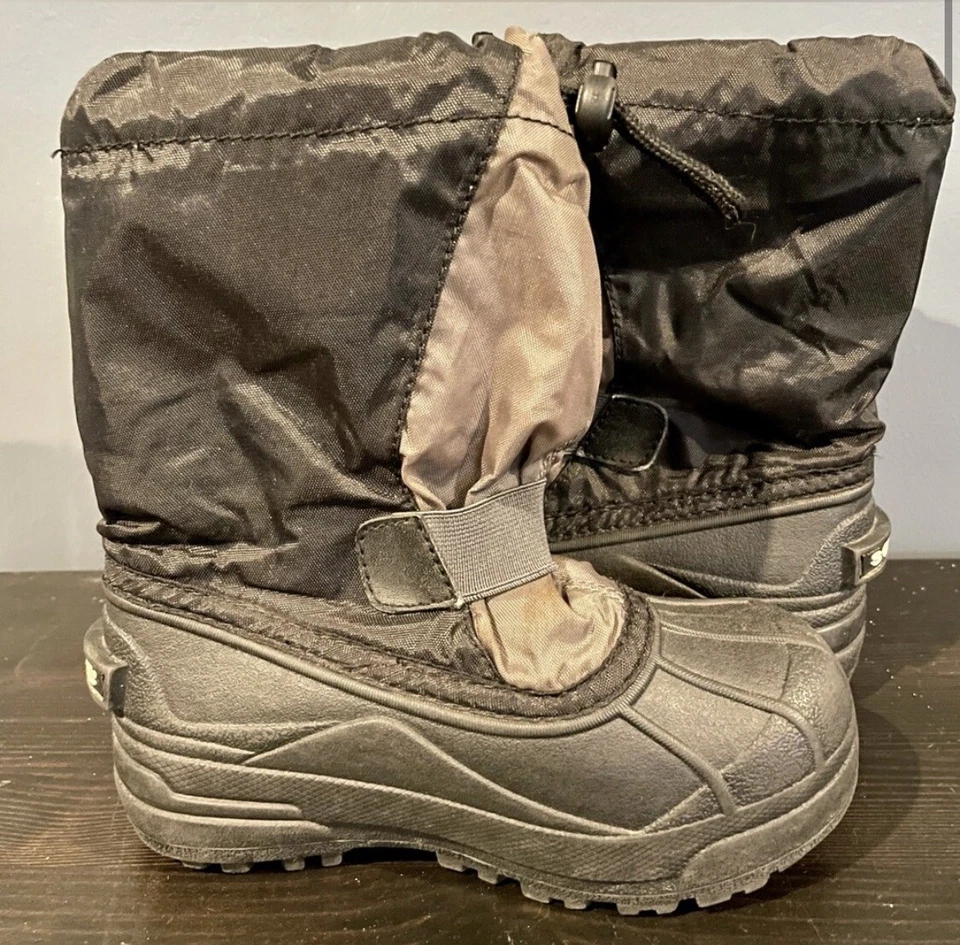 Botas de nieve negras Sorel para niños talla 12 inserciones de lana Foto 2 de 4
