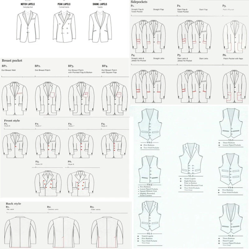 Men's Striped Suits Slim Fit Wedding Groom Wide Peaked Lapel Business Tuxedos - Изображение 3 из 4