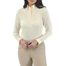 NEW Aubrion Women's Long Sleeve Tie Shirt Equestrian Yellow XL NWT Free Shipping