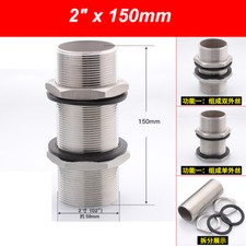 304 Stainless Steel BSP Bulkhead Water Tank Fitting Water Tank Fitting 1/8"-2"
