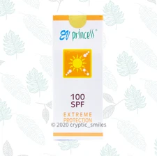 New EV Princess 100 SPF Extreme Protection Sun Block Lotion (60mL) Exp 12/2028