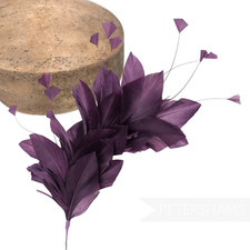 Stripped Diamond Coque & Goose Feather Wired Millinery Fascinator Hat Mount 