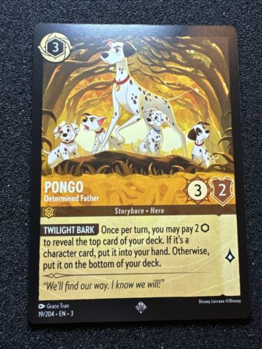 Pongo - Determined Father 2024 Lorcana Into the Inklands F14 #19 Super Rare - Picture 1 of 2