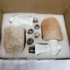 Two (2) pursalt Himalayan Salt Lamp Night Light Plug in 360 Degree Rotate