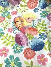 Disney Frozen Anna Elsa Full Flat BedSheet Material Floral