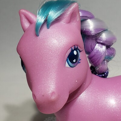 G3 My Little Pony 2002 Purple Toola-Roola #1 Teal White Pink