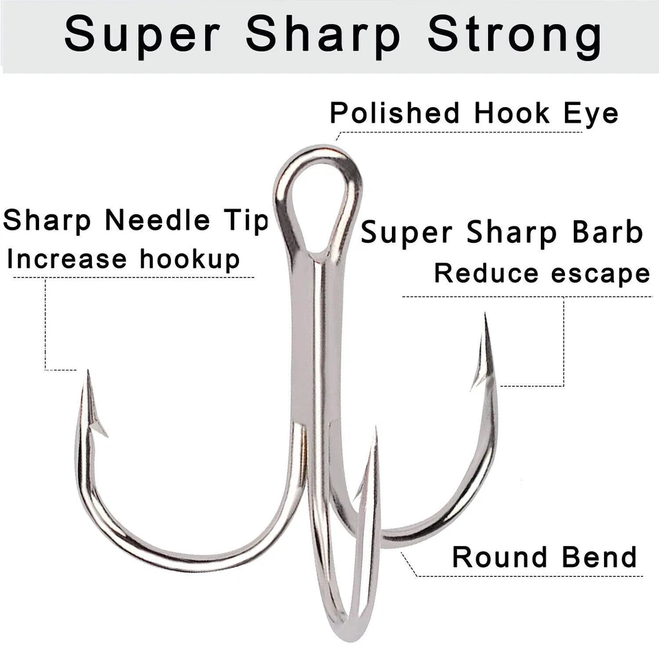 Gancho de pesca agudo 200 un. Curva redonda Ganchos agudos afilados Tamaño 2/4/6/8/10/12/14 Foto 3 de 4