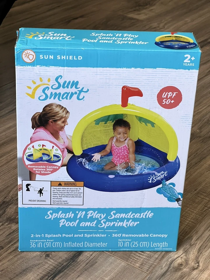 Sun Smart Splash N Play Sandcastle Pool & Sprinkler For Toddler Beach Gear  - Image 2 of 4