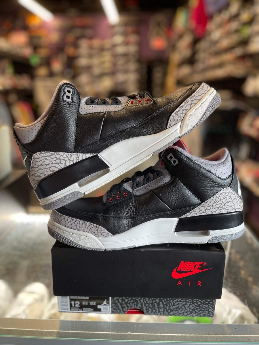 Size 12.5 - Air Jordan 3 Retro OG 2024 Black Cement for sale