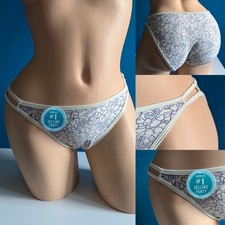 NWT Vanity Fair Illumination Double String Bikini Panty Panties Nylon M/6 Floral