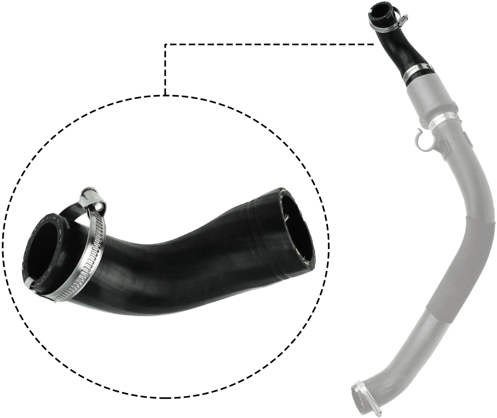 Fits GATES GAT09-0622 Charge Air Hose GAT09-0622 Intercooler hose (middle, diam - Image 20