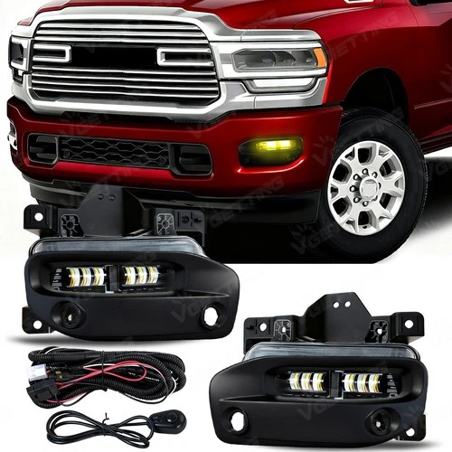 For 2019-2024 RAM 2500 3500 Yellow LED Fog Light Kit 6-Projector Lamps LH RH - product listing photo