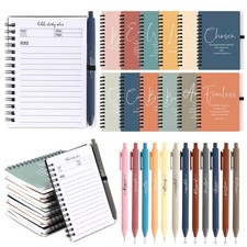 Inspirational Christian Gift Set 24 Spiral Notebooks with Pens for Bible Study
