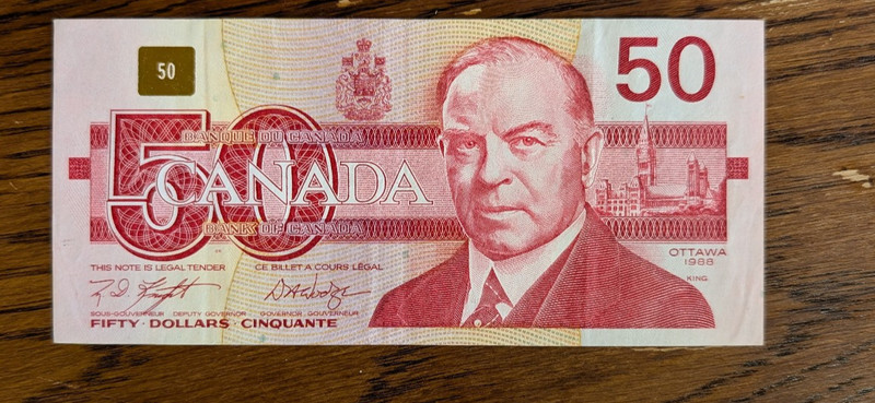 1988 Canada $50 Fifty Dollars  Banknote