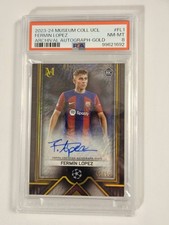 2023-24 Topps Museum Fermin Lopez RC Auto Gold /50 Archival Barcelona PSA 8