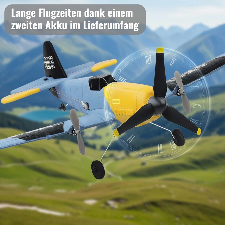 RC Flugzeug Messerschmitt Bf 109 3 Kanal 2,4GHz Warbird mit Gyro RTF EPP Modell - Bild 2 von 4