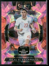 Bilal El Khannouss 2025-26 Panini Select Road to FIFA World Cup Pink Ice #53