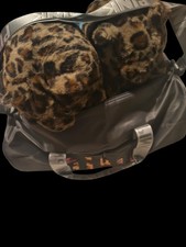 Leopard Print Bear Women Plush Slippers