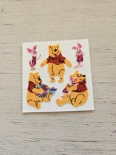 Vtg Sandylion Stickers Disney Fuzzy Pooh Bear Piglet Hugs