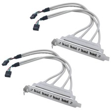 2 PCS 4 Ports USB 2.0 Slot Plate Adapter Panel Cable Female to Motherboard