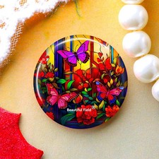 8–40 mm runde Glas-Cabochons mit Schmetterlingen