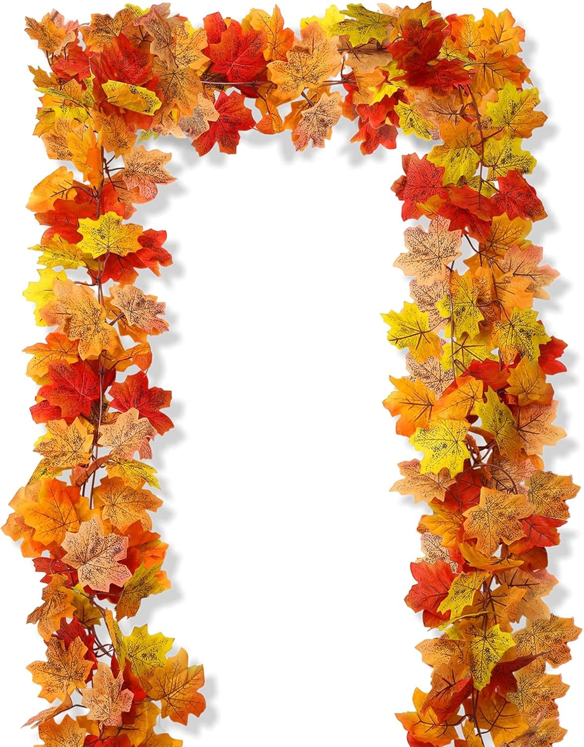 2-Piece 6.5ft Red Fall Garland Set