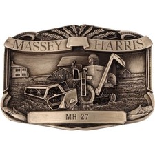 New Massey Harris MH 27 Tractor Ferguson Farmer Farming NOS Vintage Belt Buckle