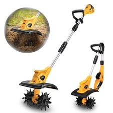 9" Cordless Tiller Cultivator Compatible with Dewalt 20V MAX Battery(Tool Only)