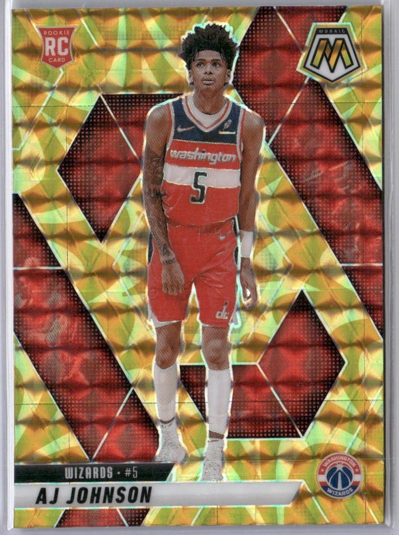 AJ Johnson Rookie RC 2024-25 Panini Mosaic Reactive Yellow #215 Wizards