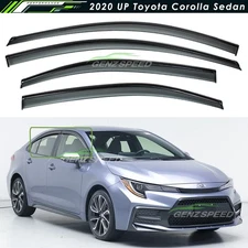 For 2020-2026 Toyota Corolla Sedan Black Trim Smoked Window Visors Rain Guards