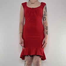 Y2K vintage slinky midi dress milkmaid rose cap sleeve frilly stretchy floral