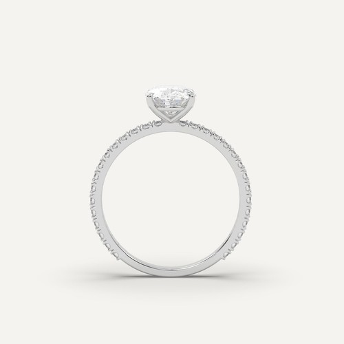 1.2 carat Oval Cut Engagement Ring | 100% Natural Diamond in 950 Platinum - Picture 2 of 6