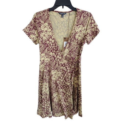 Toad & Co NEW Freesia Short-Sleeve Wrap Dress Purple Agate Garden Floral Medium