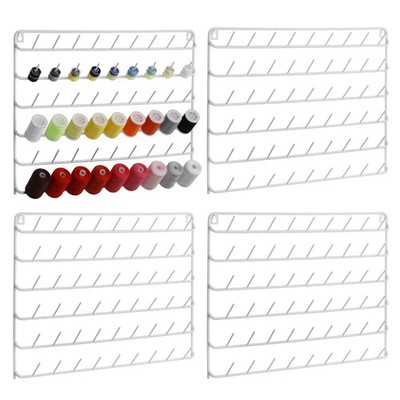 YBING Thread Holder Organizer Wall 54-Spool Sewing Rack 4 Large, White