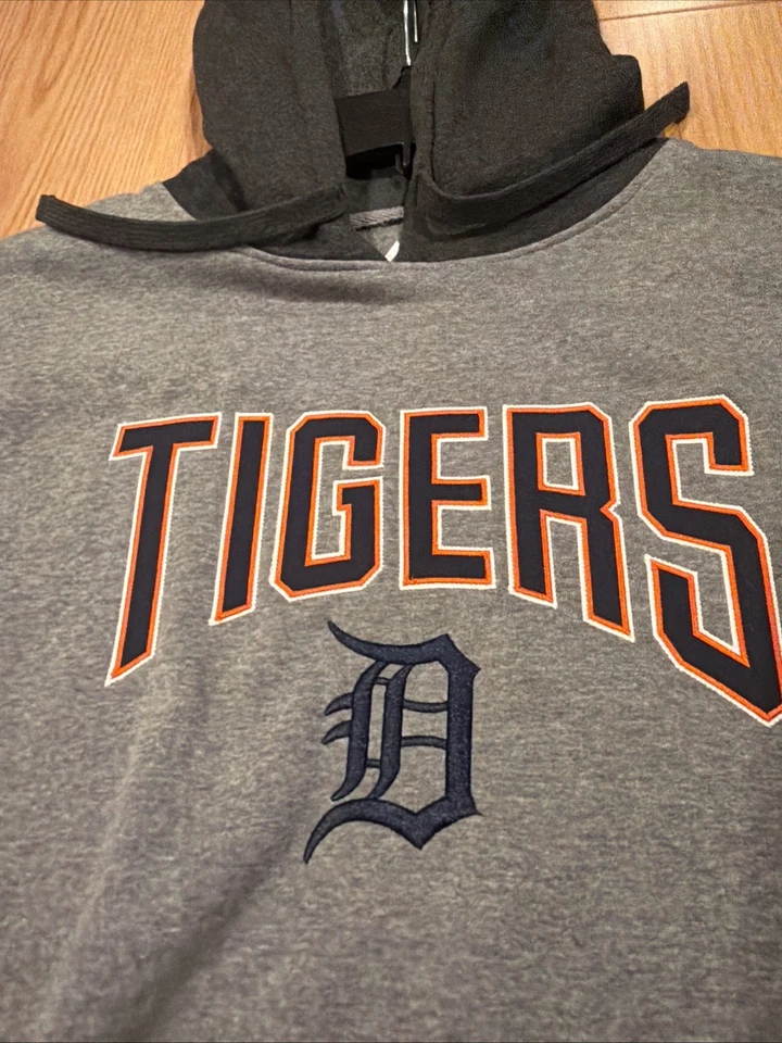 Majestic MLB Detroit Tigers Fleece Hoodie Sz XXL Men’s NWT Baseball Grey - Image 4 of 4