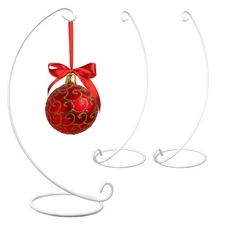 White Christmas Ornament Display Stands – 15"H - Christmas Ornament Holders -...