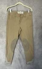 Symphony By Tredstep Khaki Equestrian Riding Breeches Pants Womens 26 R