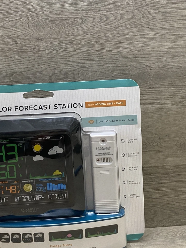 La Crosse Technology Wireless Color Forecast Station 308-1416, Black - NEW - Image 3 of 4